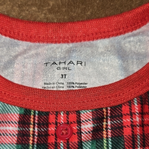 New Tahari Red Plaid Kids Nightgown Size 3T - Picture 2 of 4
